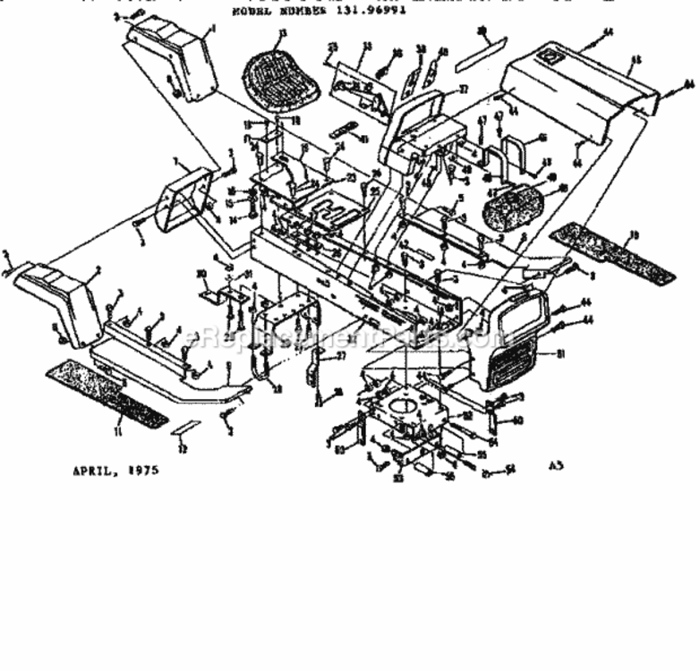 Page A Diagram and Parts List for 13196991  Craftsman Lawn Tractor