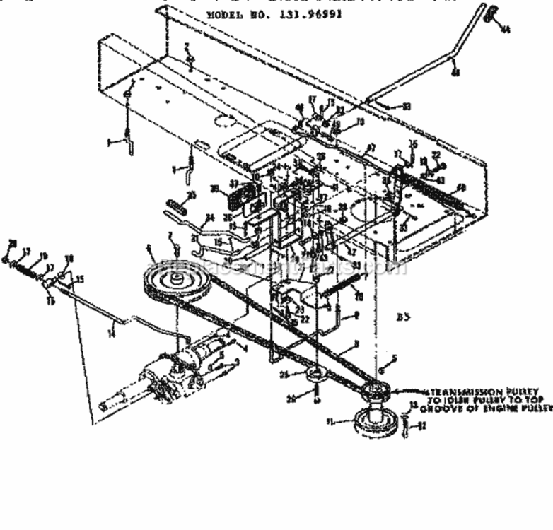 Page B Diagram and Parts List for 13196991  Craftsman Lawn Tractor