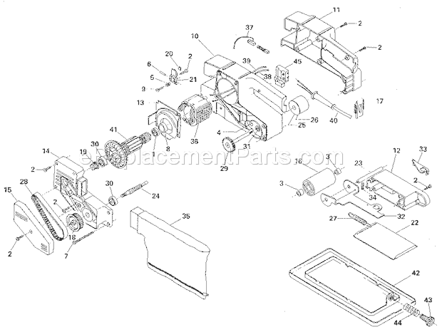 Unit Parts Diagram and Parts List for 135117200  Craftsman Belt or Drum Sander