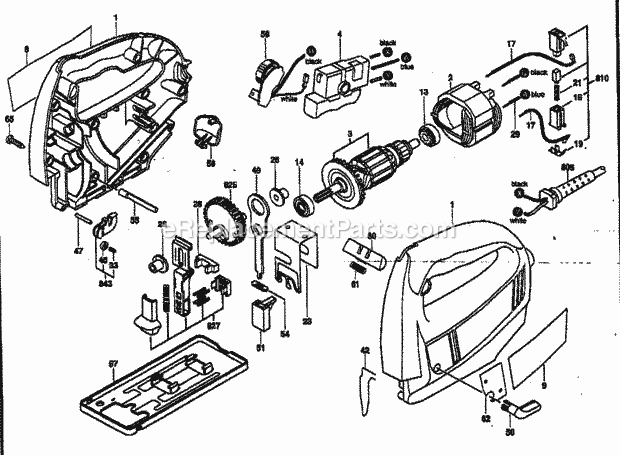 Saw Diagram and Parts List for 13517241  Craftsman Reciprocating Saw