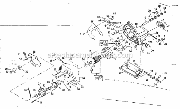 Unit Parts Diagram and Parts List for 135275001  Craftsman Circular Saw