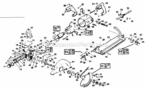 Unit Parts Diagram and Parts List for 135276102  Craftsman Circular Saw