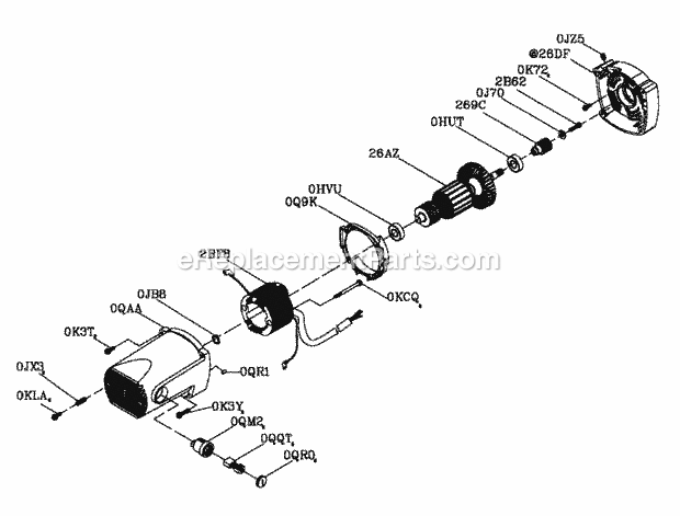 Motor Assy Diagram and Parts List for 137212070  Craftsman Miter Saw