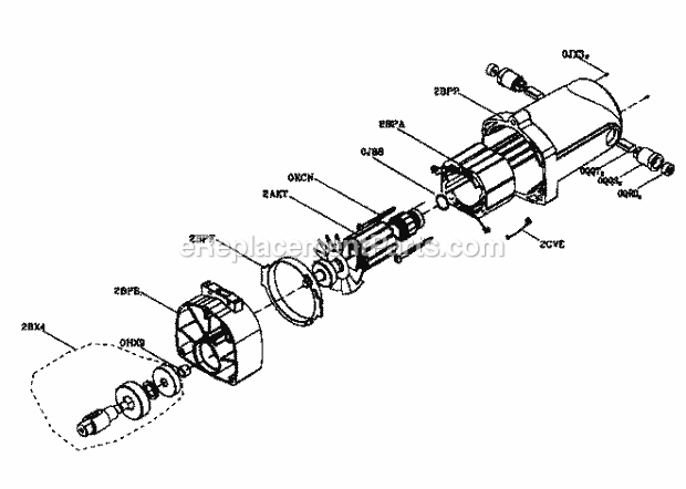 Motor Assy Diagram and Parts List for 137212310  Craftsman Miter Saw
