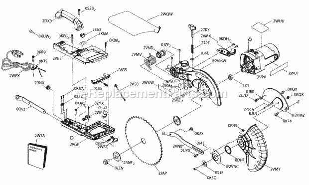 Arm Assy Diagram and Parts List for 137212371  Craftsman Miter Saw