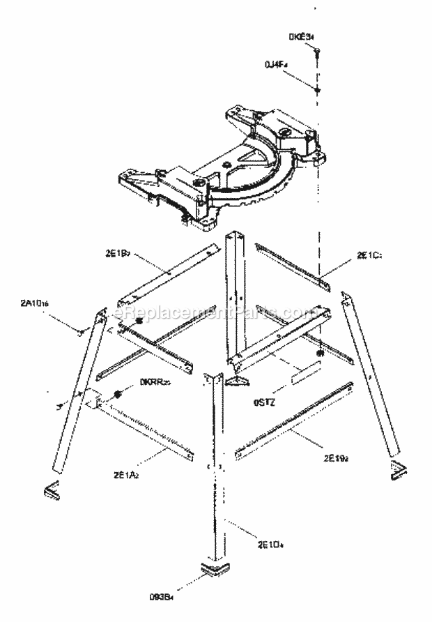 Stand Diagram and Parts List for 137212520  Craftsman Miter Saw