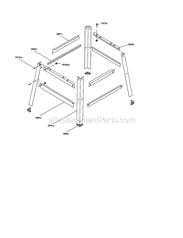 Stand Diagram and Parts List for 137218020  Craftsman Table Saw