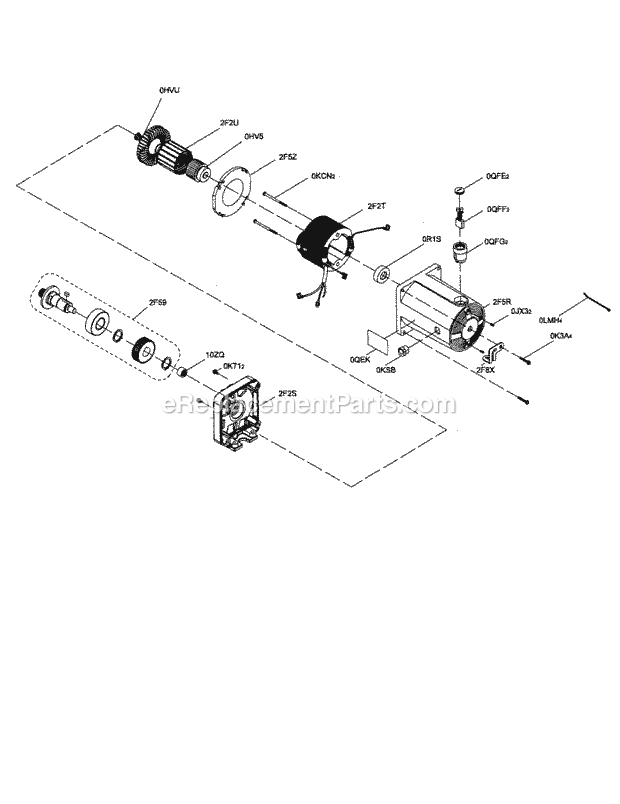 Motor Diagram and Parts List for 137218020  Craftsman Table Saw