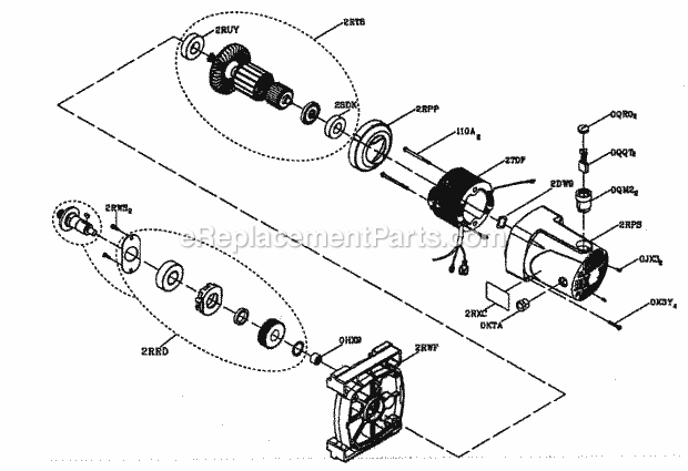 Motor Assy Diagram and Parts List for 137218070  Craftsman Table Saw