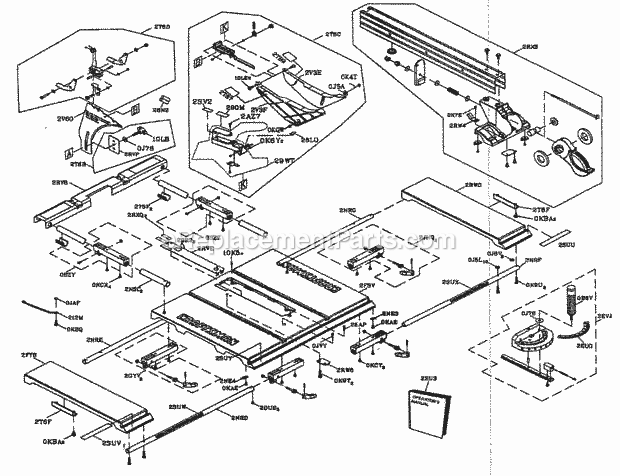 Table Assy Diagram and Parts List for 137218071  Craftsman Table Saw