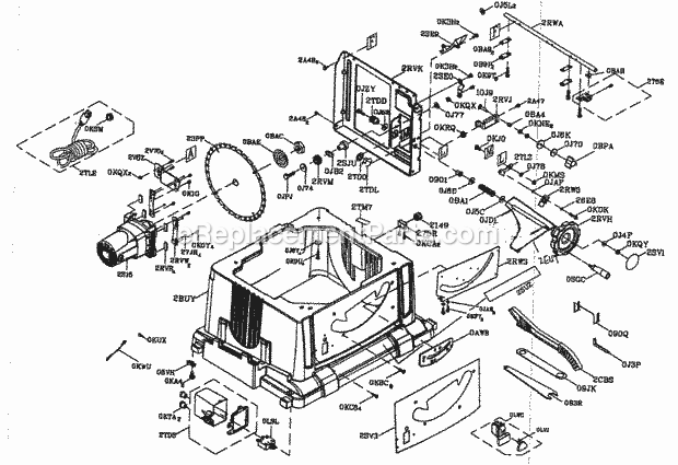 Base Assy Diagram and Parts List for 137218071  Craftsman Table Saw