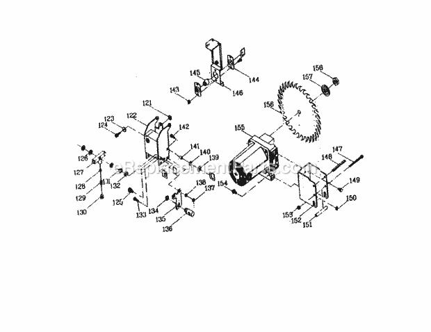 10" Saw Motor Diagram and Parts List for 137218760  Craftsman Table Saw