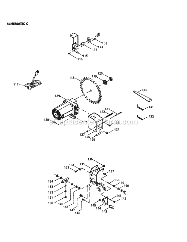 Blade Diagram and Parts List for 137218780  Craftsman Table Saw