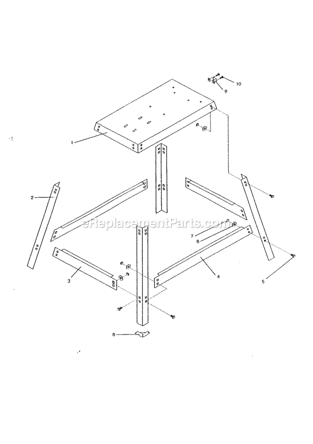 12" Band Saw Leg Stand Diagram and Parts List for 137224120  Craftsman Band Saw