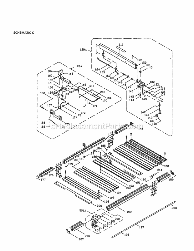 Blade Guard Assembly Diagram and Parts List for 137228010  Craftsman Table Saw