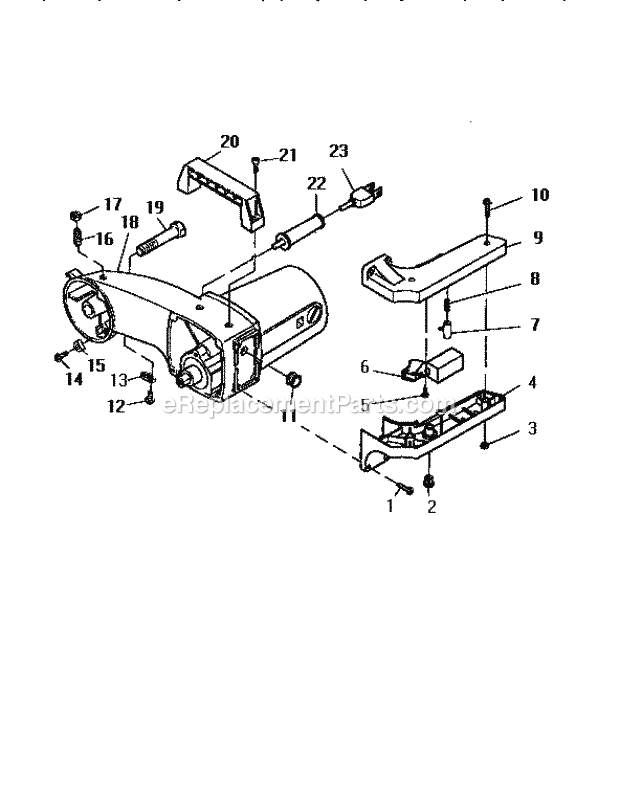 Arm And Handle Assembly Diagram and Parts List for 137234960  Craftsman Miter Saw