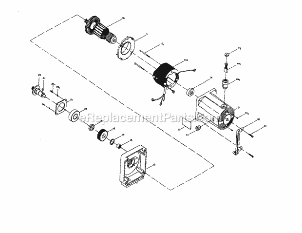 Motor Diagram and Parts List for 137248100  Craftsman Table Saw