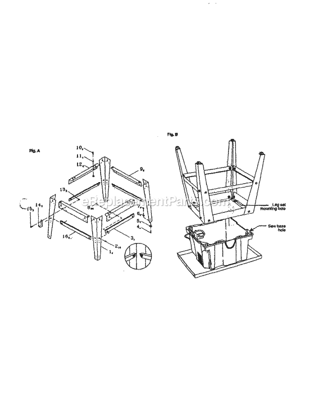 Stand Diagram and Parts List for 137248100  Craftsman Table Saw