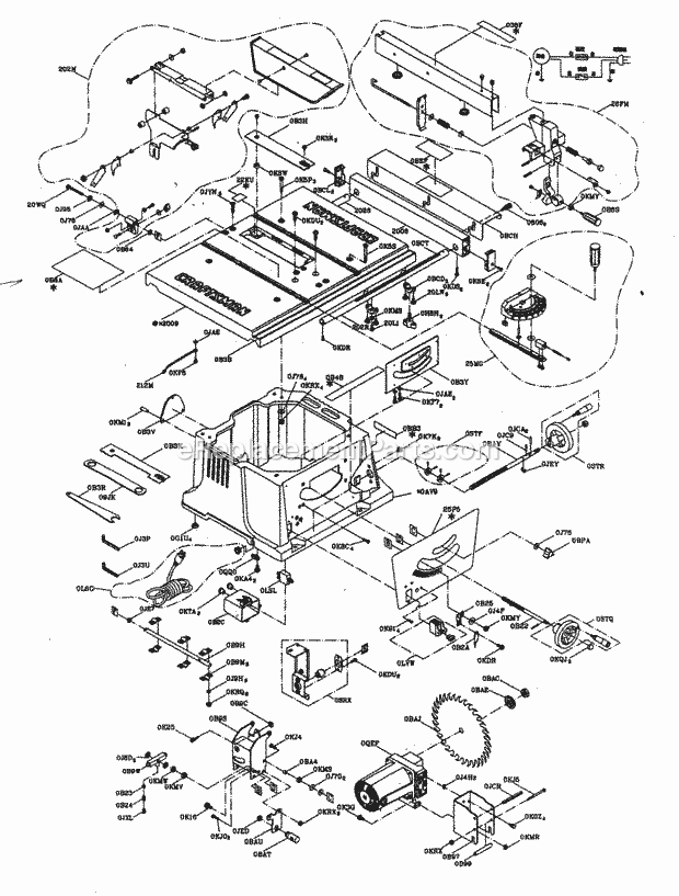 Saw Assy Diagram and Parts List for 137248101  Craftsman Circular Saw