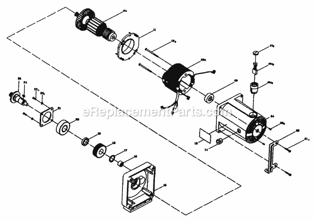 Motor Assy Diagram and Parts List for 137248250  Craftsman Table Saw