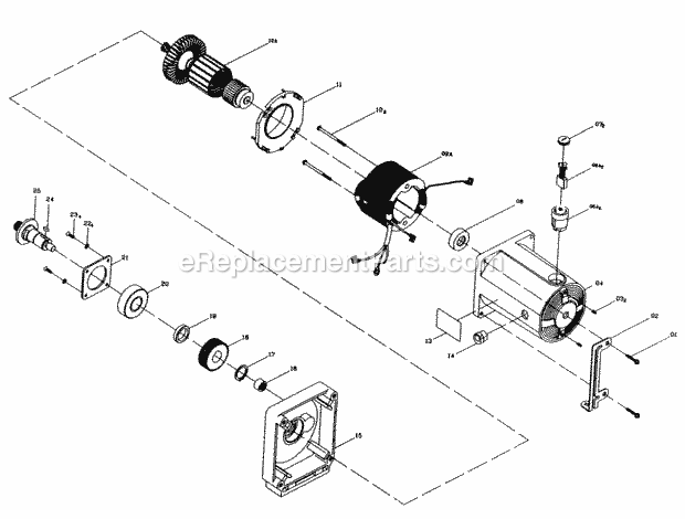 Motor Breakdown Diagram and Parts List for 137248481  Craftsman Table Saw