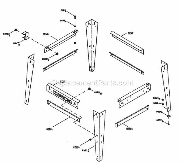 Stand Diagram and Parts List for 137248840  Craftsman Table Saw