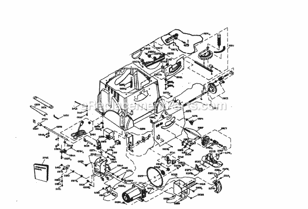 Base Assy Diagram and Parts List for 137248850  Craftsman Table Saw