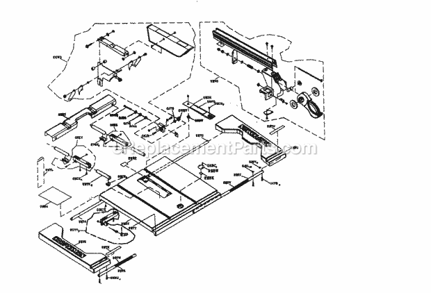 Table Assy Diagram and Parts List for 137248850  Craftsman Table Saw