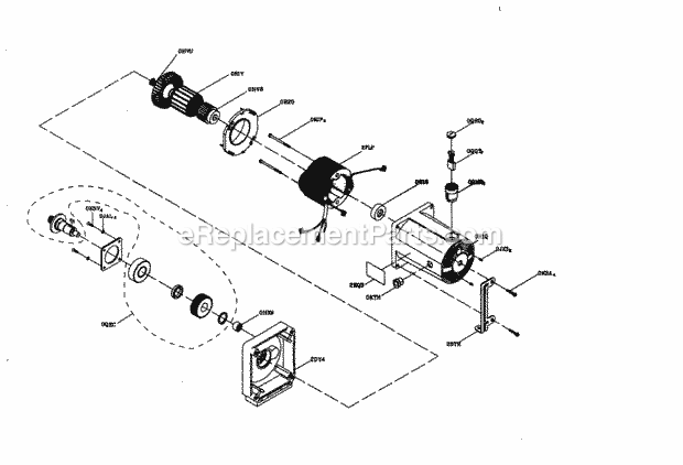 Motor Assy Diagram and Parts List for 137248850  Craftsman Table Saw
