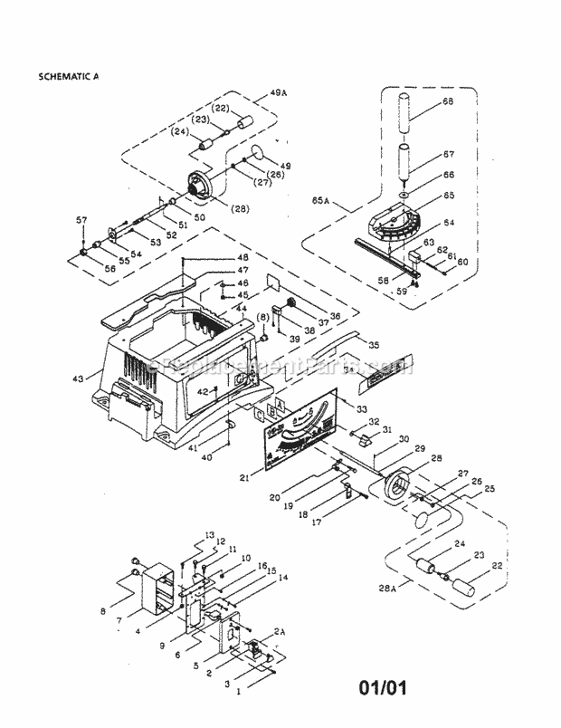 Body Diagram and Parts List for 137272220  Craftsman Table Saw