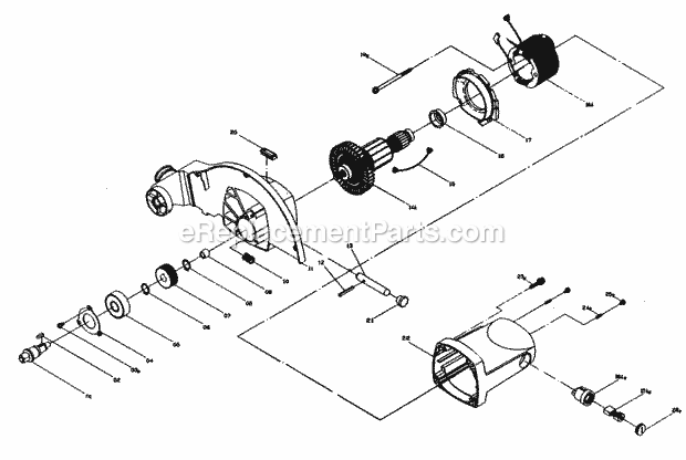 Motor Assy Diagram and Parts List for 137285100  Craftsman Miter Saw