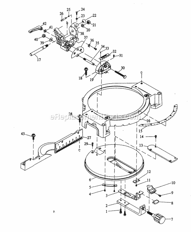 Cabinet Parts Diagram and Parts List for 137285870  Craftsman Miter Saw