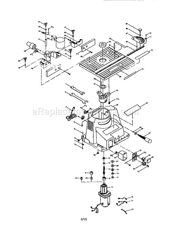 Craftsman Shaper/Router Diagram and Parts List for 137287100  Craftsman Router