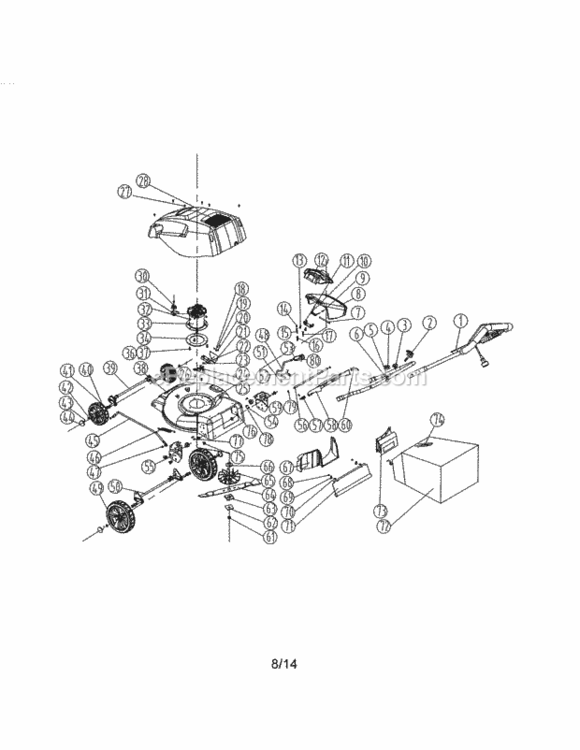 Page D Diagram and Parts List for 13837097  Craftsman Lawn Mower