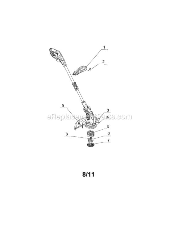 Trimmer Diagram and Parts List for 13874544  Craftsman Trimmer