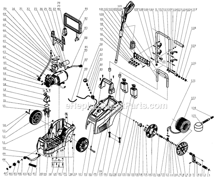 Pressure Washer Diagram and Parts List for 13875275  Craftsman Pressure Washer