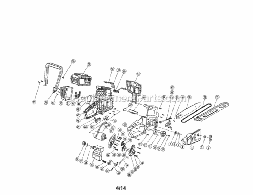 Page A Diagram and Parts List for 13898946  Craftsman Chainsaw