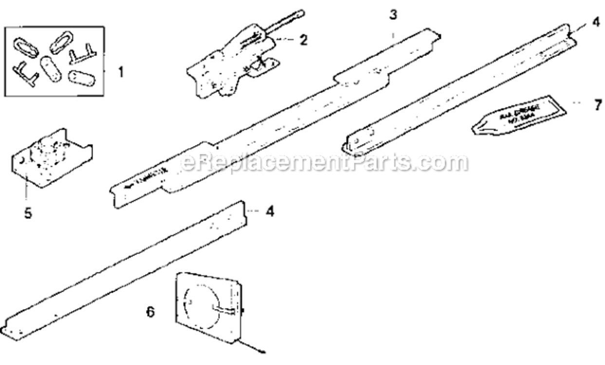 Rail_Assembly Diagram and Parts List for 13953535SRT1  Craftsman Garage Door Opener