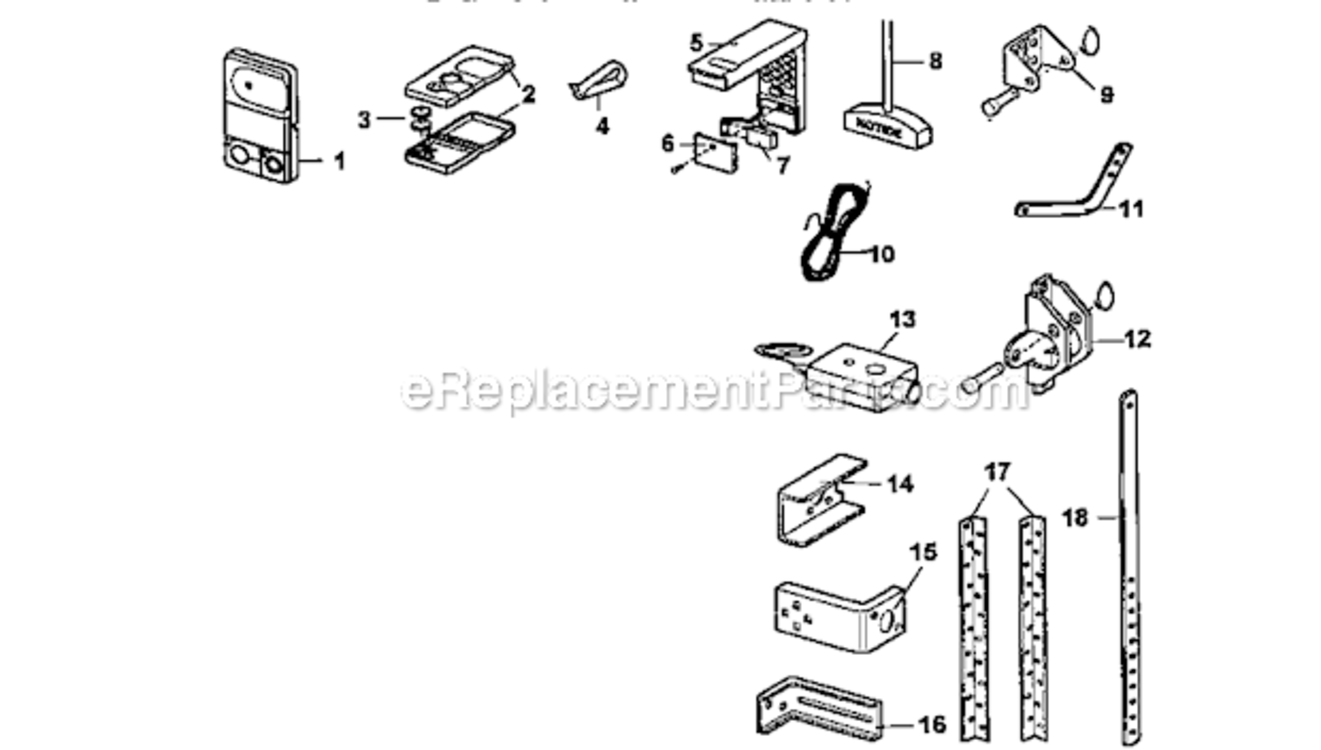 Installation Diagram and Parts List for 13953535SRT1  Craftsman Garage Door Opener