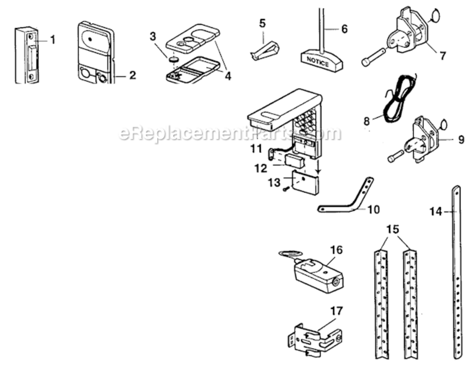 Page A Diagram and Parts List for 13953960SRT  Craftsman Garage Door Opener