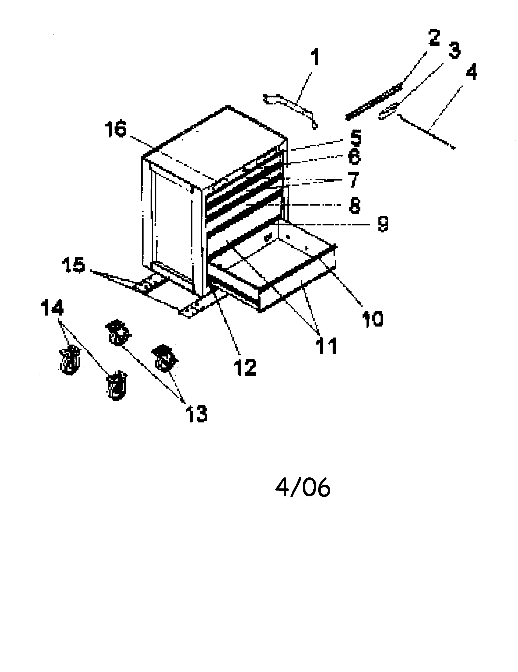 Bearing Roll Away Diagram and Parts List for 706618161  Craftsman Tool Stand & Cart