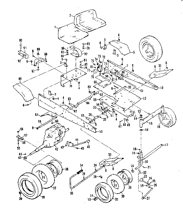 Transaxle/wheel Assembly Diagram and Parts List for 1318550  Craftsman Lawn Mower