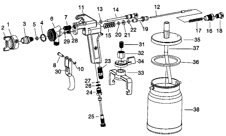 Default Diagram and Parts List for 919-15519 Type 0 Craftsman Paint Sprayer