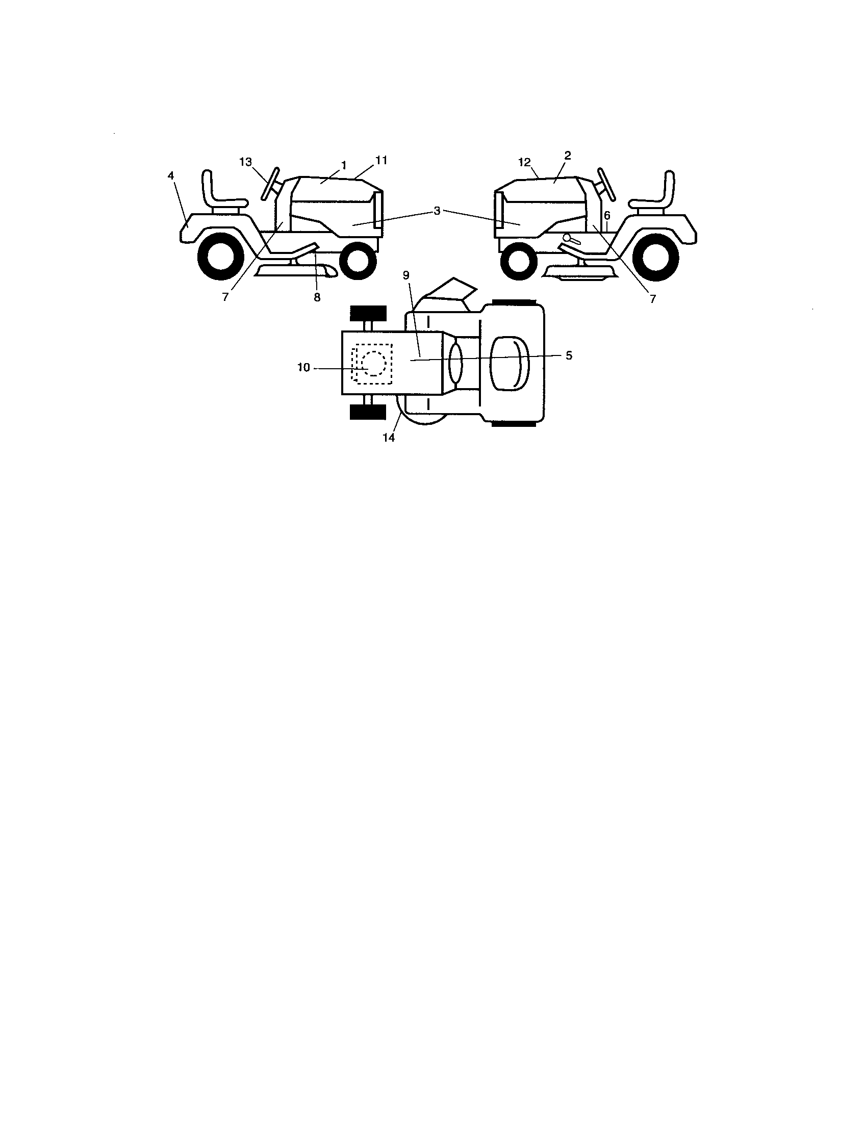 Decals Diagram and Parts List for 917276682  Craftsman Lawn Tractor