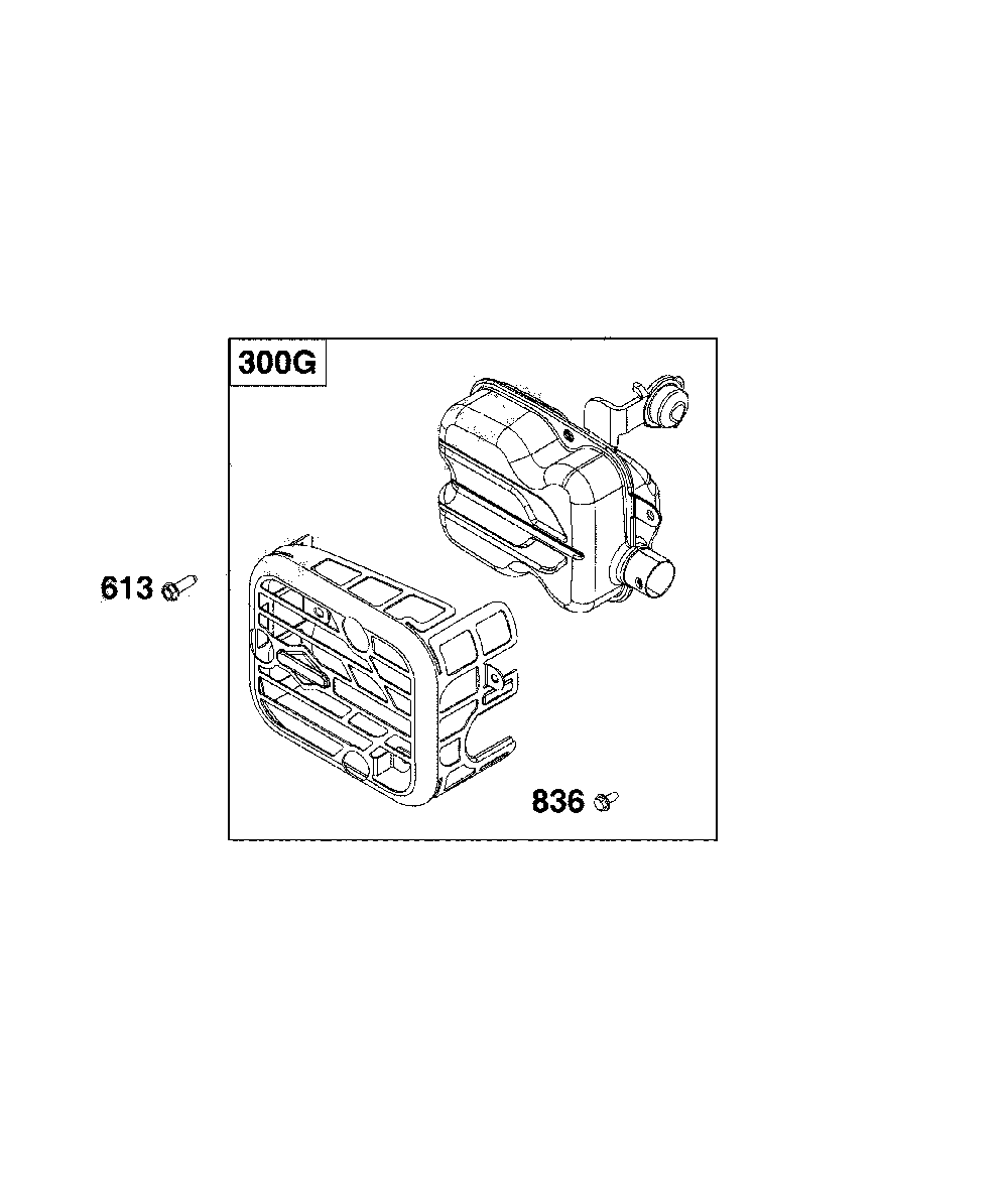 Exhaust Diagram and Parts List for CMXGMAM1125499  Craftsman Lawn Mower