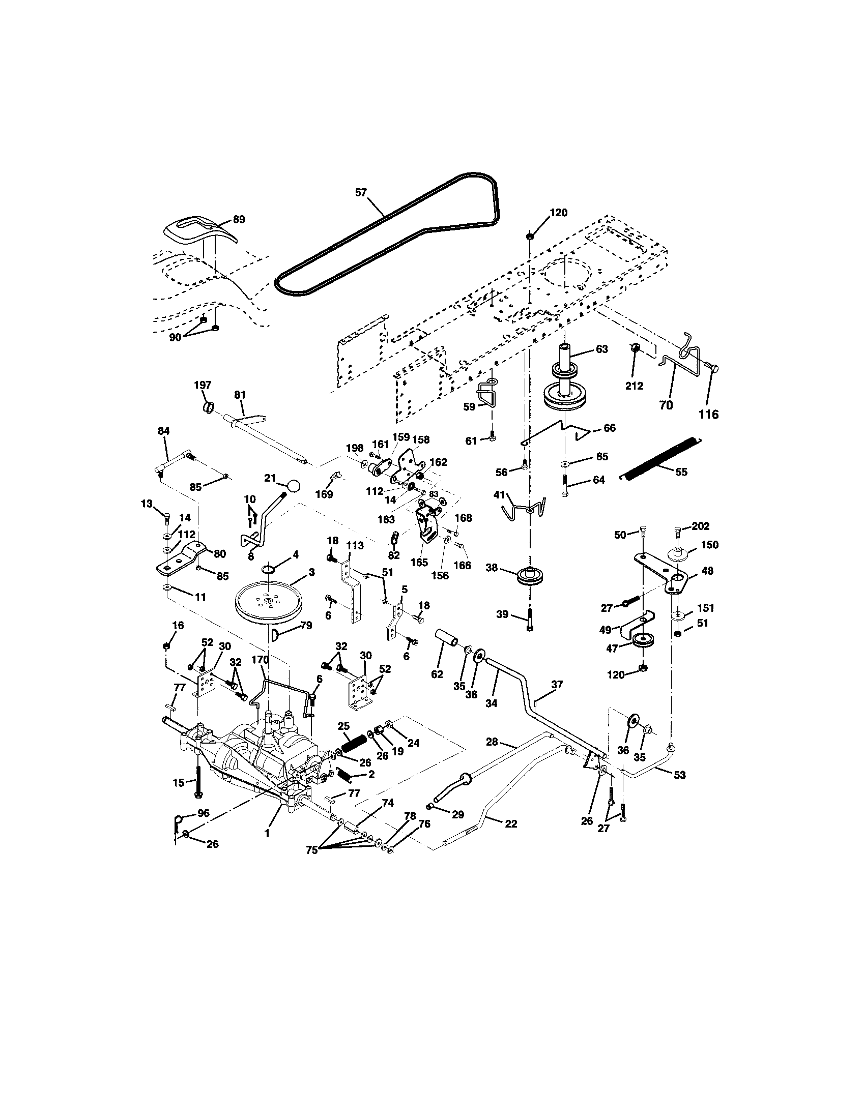 Ground Drive Diagram and Parts List for 917273850  Craftsman Lawn Tractor