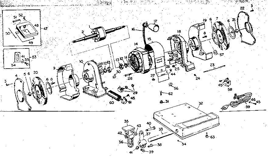 Capacitor-start 115/230 Volts, 60 Cycle, 3450 R.p.m. Diagram and Parts List for 39719670  Craftsman Grinder