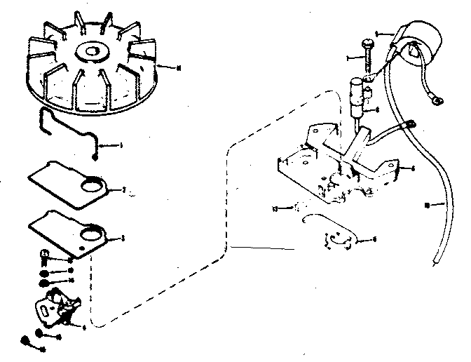 Magneto No. 610659 Diagram and Parts List for 91760040  Craftsman Chainsaw
