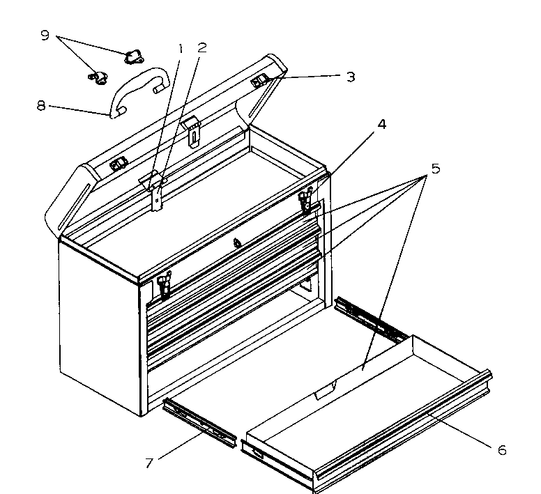 Cabinet Parts Diagram and Parts List for 706957390  Craftsman Tool Stand & Cart