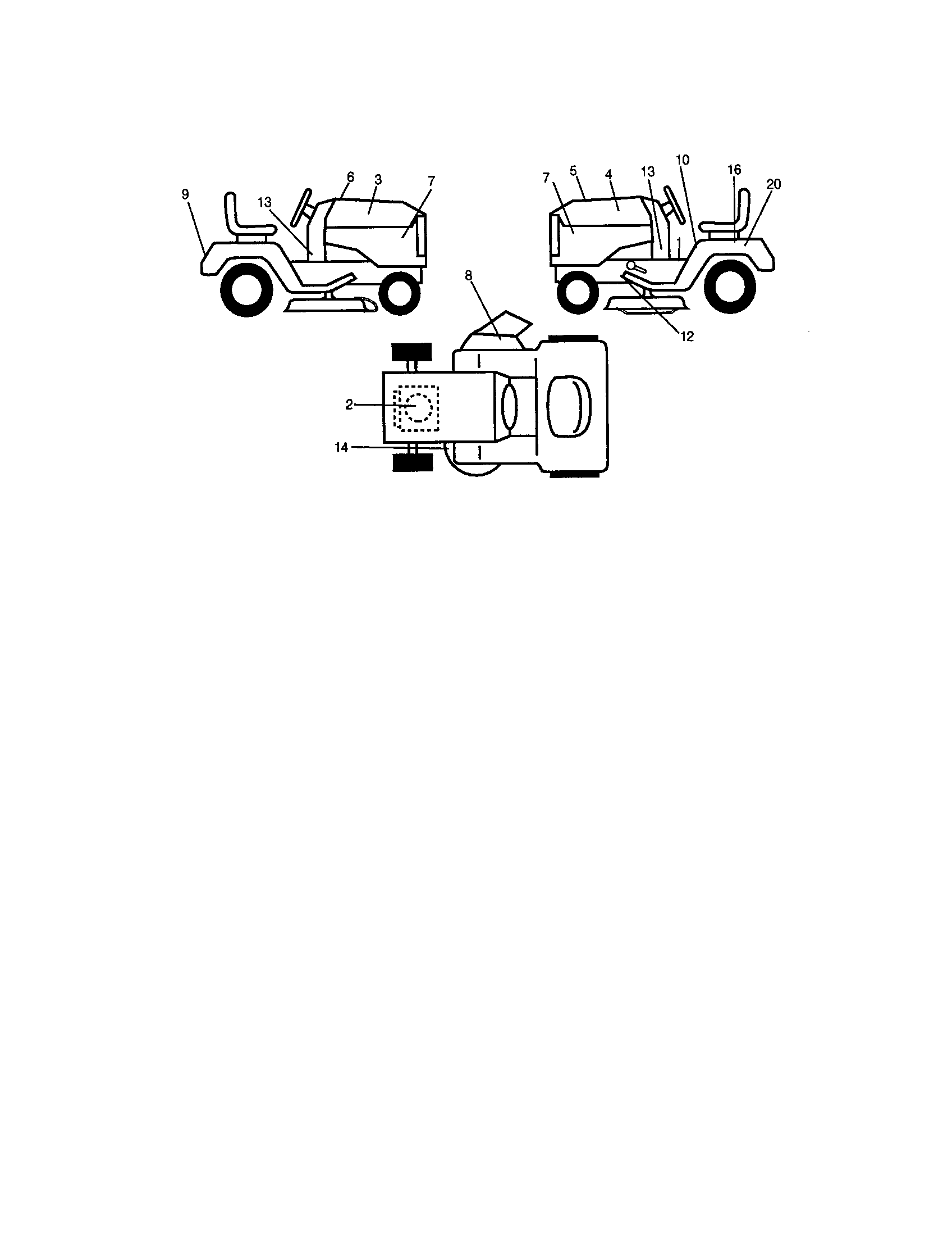 Decals Diagram and Parts List for 917272080  Craftsman Lawn Tractor